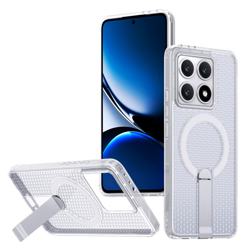 Ốp lưng giá đỡ ẩn từ tính tản nhiệt rỗng cho Xiaomi 14T Pro 14T Poco F7 Pro M6 Pro M6 Plus Poco C71 