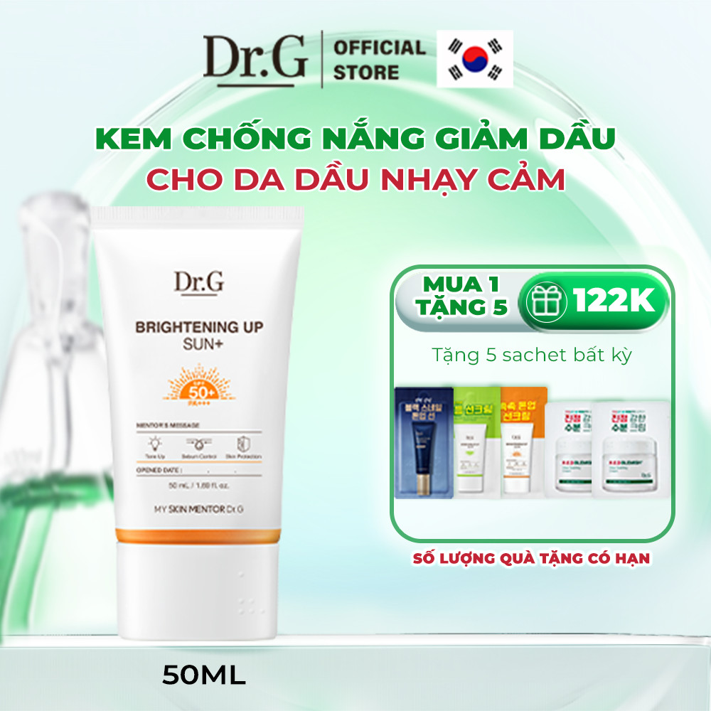 [Hộp lẻ] Kem Chống Nắng Dr.G Brightening Up Sun+ SPF50+ PA+++ 50ml Nâng Tông Kiềm Dầu Làm Sáng Da | BigBuy360 - bigbuy360.vn