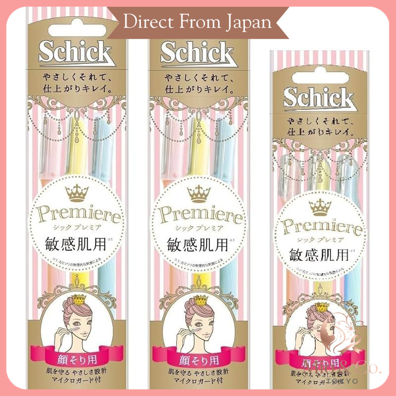 Schick Premium Sensitive Skin Disposable Razors for Women L Size (3 Pack x 2) Eyebrow L Size (3 Pack