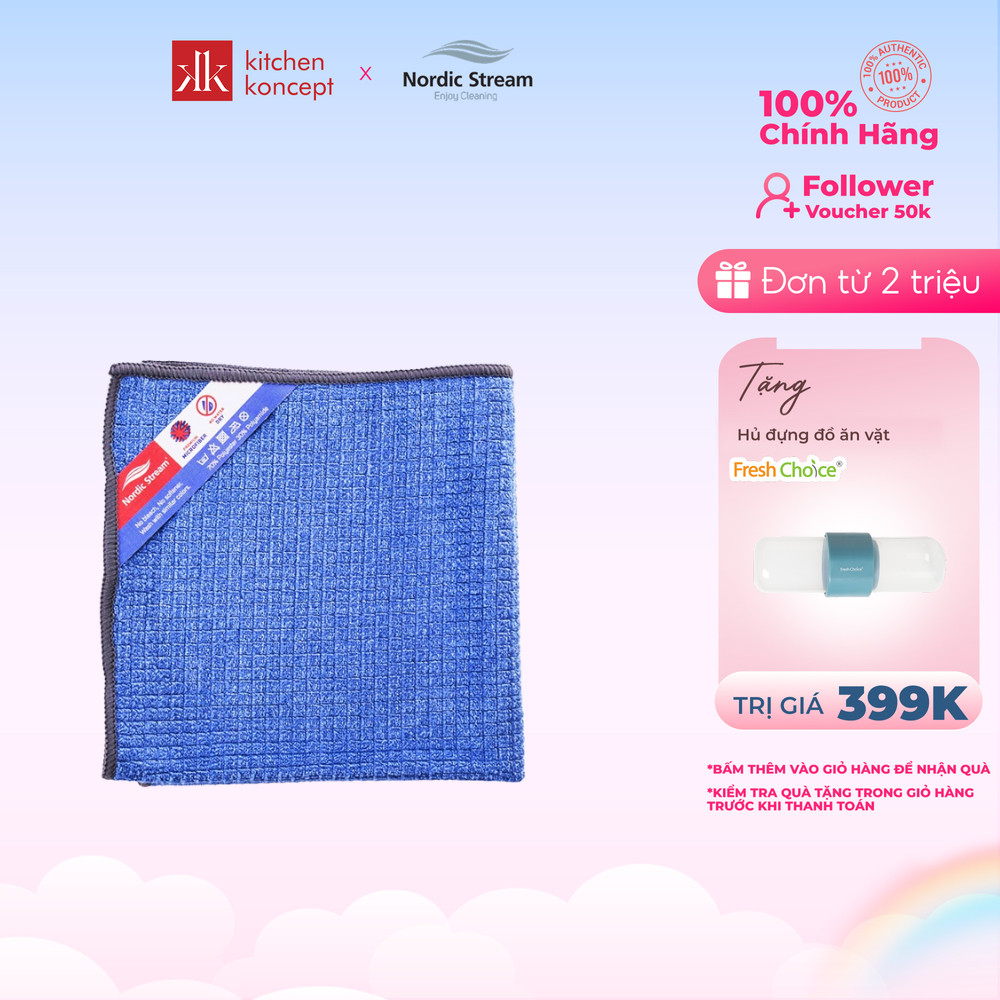 Nordic Stream - Khăn Lau Kính, Lau Bụi Microfiber