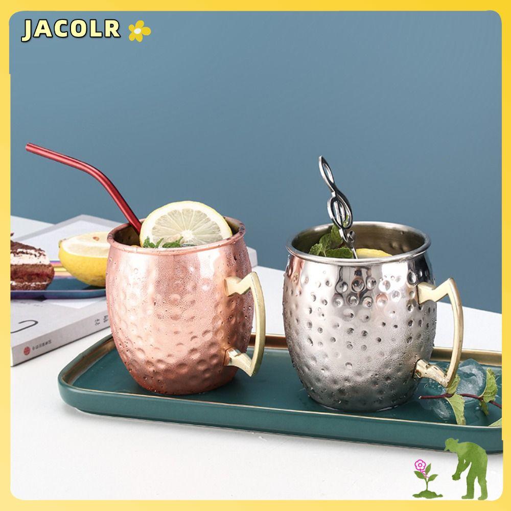 JACOLR Hammer Point Cup, Cốc thủ công 500ml, Có tay cầm đinh tán chắc chắn Moscow Mule Smooth Hammer