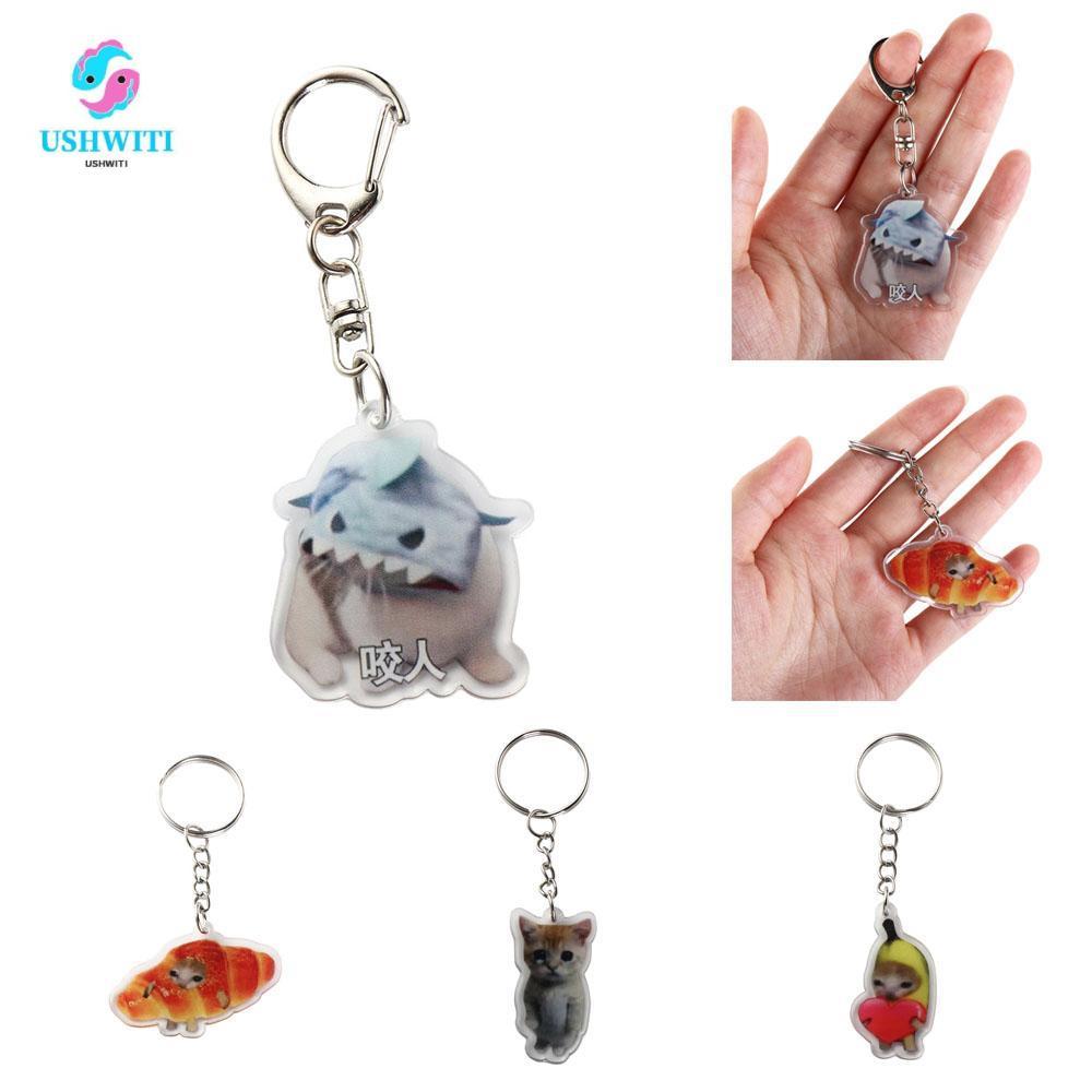 MLINX Happy Banana Cat Móc khóa, Ba lô Banana Cat Charm Banana Cat Dây chuyền điện thoại di động, Tú