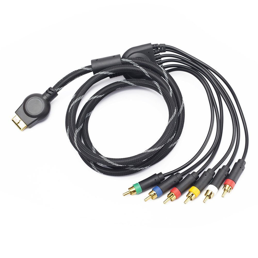Cáp AV thành phần 6 Feet PS3, Cáp Video âm thanh RCA tổng hợp đa năng độ phân giải cao cấp cho máy c