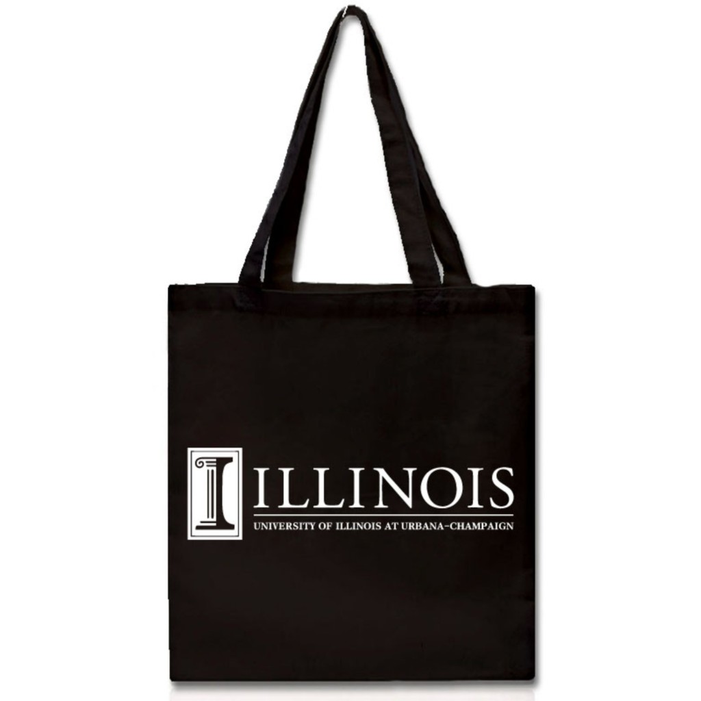 Túi vải trường đại học Illinois Túi vải di động một vai Kỷ niệm Thân thiện với môi trường In chữ