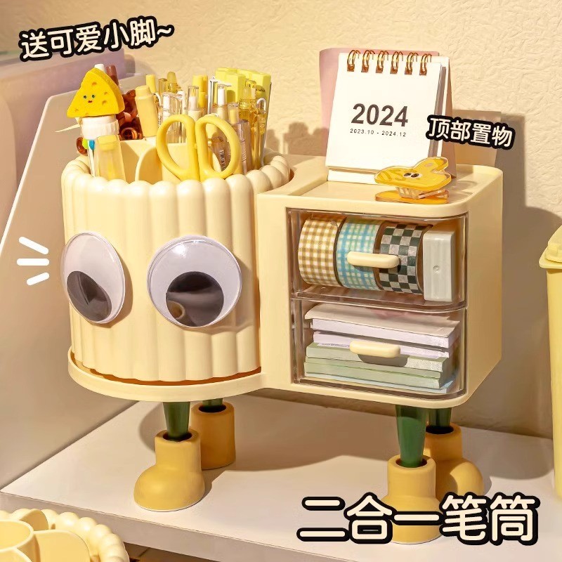 Hộp để bàn học Ống đựng bút Kệ để bàn học Kệ decor bàn học Kệ mini Đồ decor bàn học Phụ kiện decor b