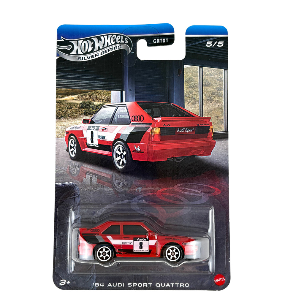 Hot Wheels GRT01 Hot Xe Thể Thao Nhỏ Xe Hợp Kim Bạc Nhãn AUDI Bộ 84 AUDI THỂ THAO QUATTRO