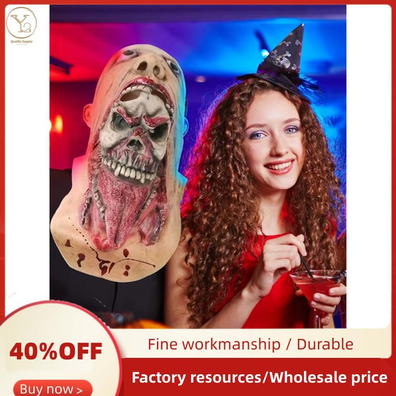 Mặt nạ chống đỡ đáng sợ Halloween Hóa trang thực tế Tóc dài Ma Grudge Mặt nạ Halloween