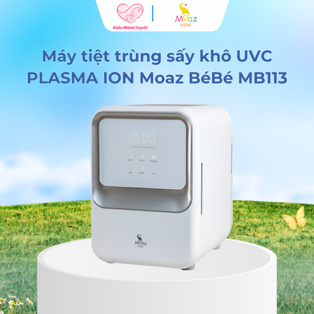 Máy tiệt trùng sấy khô UVC Plasma ion Moaz BéBé MB113, dung tích 23 lít, bảo quản 72h