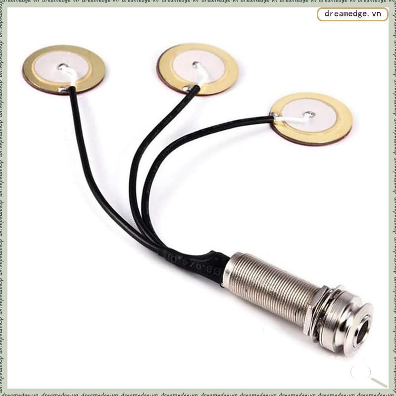 [dreamedge] Contact Acoustic Guitar Pickup Transducer Piezo Micro Tự dính Preamp 1 / 4 Inch