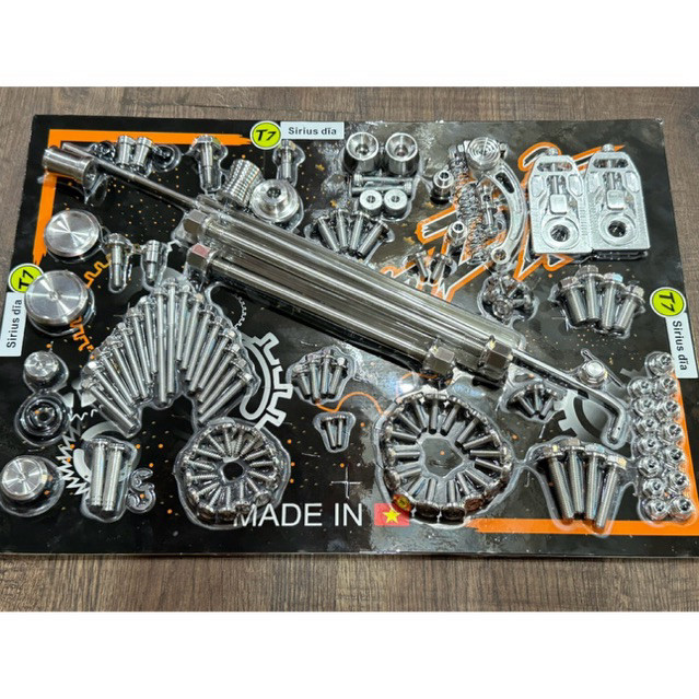 Full bộ ốc Salaya Inox 304 cho xe Sirius thắng đĩa mẫu vĩ đen