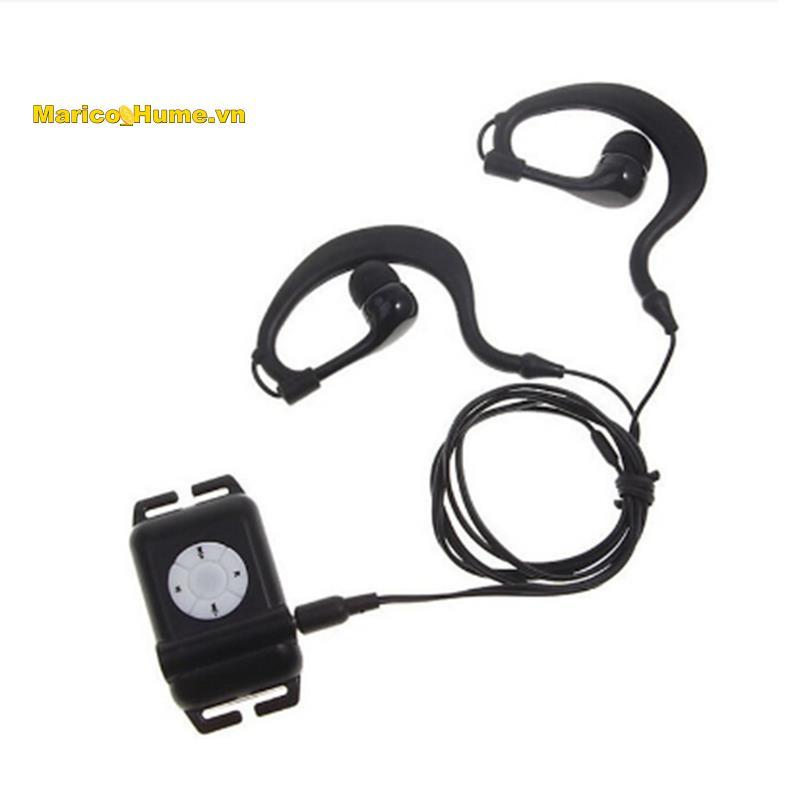 Mp3 dành cho bơi lội Máy nghe nhạc MP3 chống nước có tai nghe FM Mp3 để lướt sóng Loại đeo tai Kẹp m