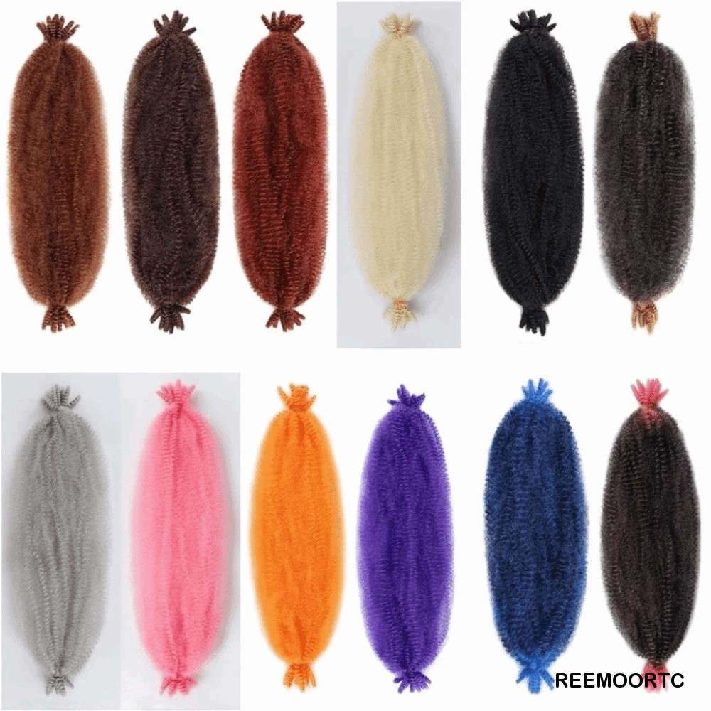 REEMOOR 8 Dây Marley Twist Braiding Hair, Tổng hợp 24 Inch Locs Springy Twist Hair, DIY Hair Extensi