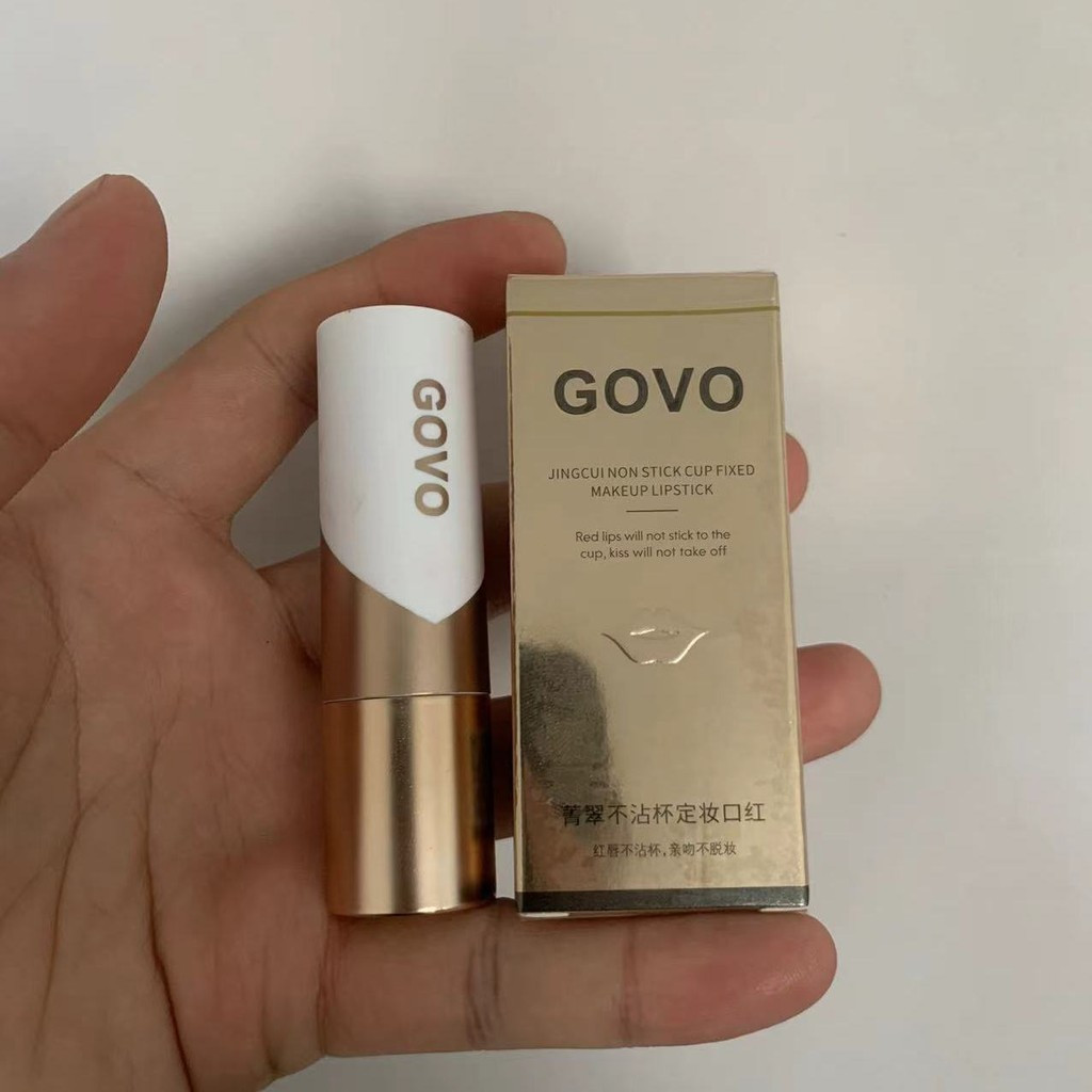 remai#GOVO Authentic New Non-Fading Non-Stick Cup Cinnamon Milk Tea Red Bean Paste Color Lipstick Ma