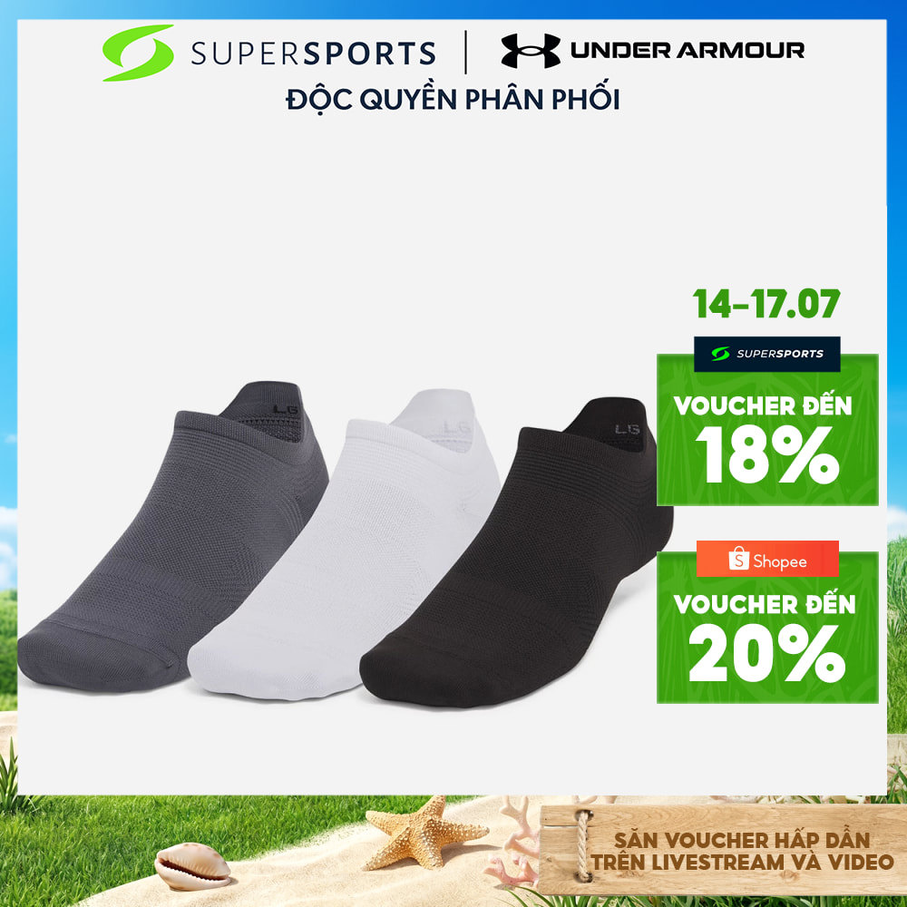 Vớ Thể Thao Under Armour Armourdry® Run Lite 3-Pack No Show Tab - 1386237-002