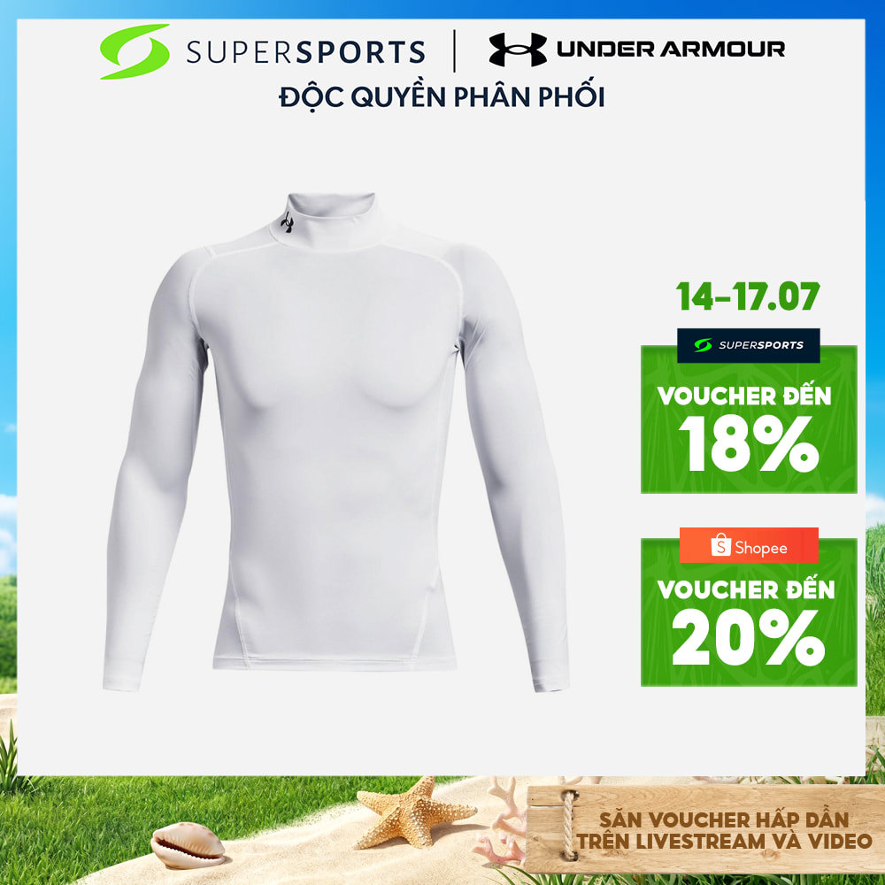 Áo Thun Dài Tay Nam Under Armour Heatgear Armour Comp Mock - Trắng - 1369606-100