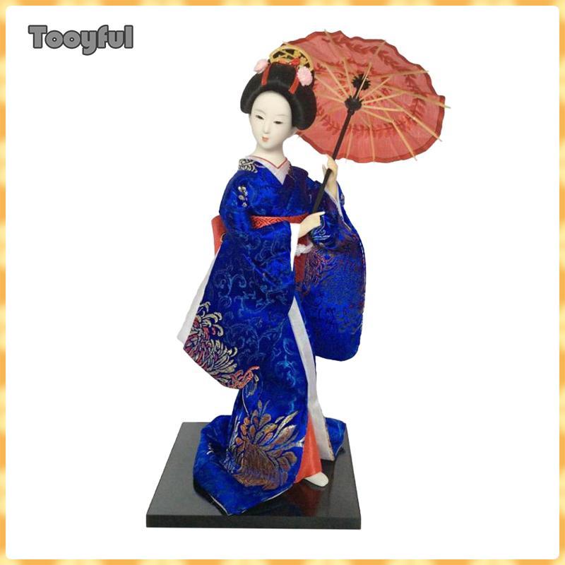 Tooyful 12 Inch Geisha Nhật Bản Nữ Hình Thủ Công Handmade Búp Bê Kimono Dân Tộc Nhật Bản Búp Bê Geis