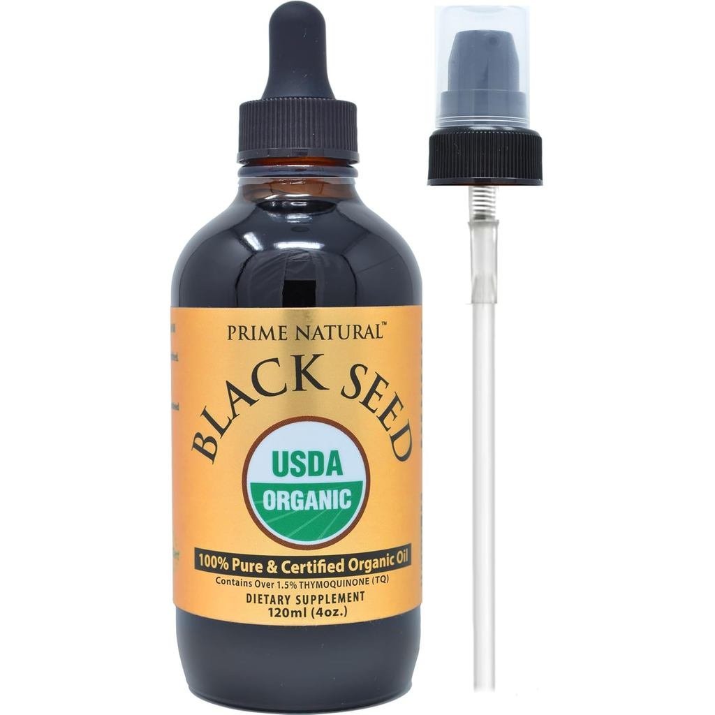 Dầu hạt đen hữu cơ chất lượng cao 4 Ounce ép chưa tinh chế, hàm lượng Disulfide giàu 1,7%, Chứng nhậ