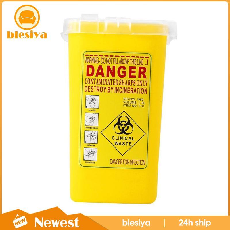 1 Quart Sharps Hộp Đựng Biohazard Xử Lý Lưỡi Kim Thùng Rác Màu Vàng