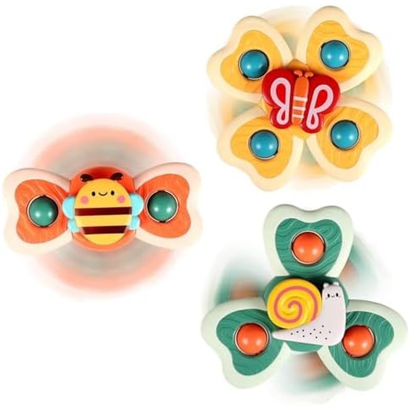 ALASOU 3PCS Suction Cup Spinner Toys for 1 Year Old Boy Girl|Spinning Top 12 18 Months|1 2 Year Old 