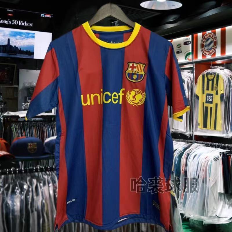 Áo bóng đá 10-11 Barcelona Jersey Retro Áo bóng đá Top Messi Tay ngắn Barcelona Quạt sân nhà Xijia