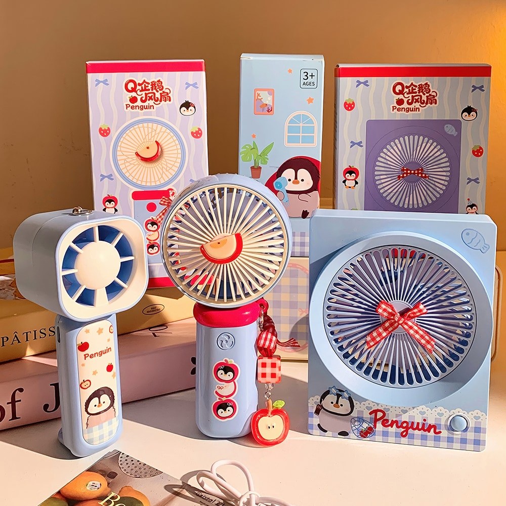 Quạt Để Bàn Chim Cánh Cụt Dễ Thương Sạc USB Để Bàn Quạt Văn Phòng Di Động Cầm Tay Quạt Nhỏ FS720