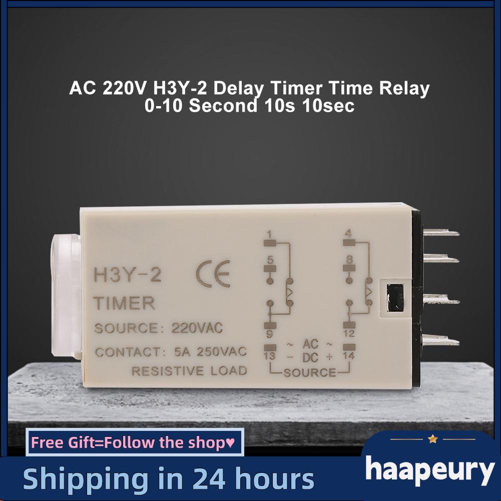 Haape Rơle thời gian AC 220V H3Y-2 Hẹn giờ trễ 0-10 giây 10 giây 10 giây cho ngôi nhà thông minh