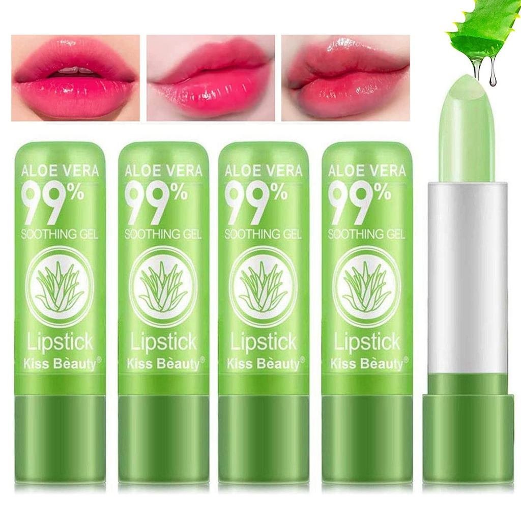5 Gói Son Môi Đổi Màu Lô Hội, Son Dưỡng Ẩm Lâu Dài 24 Giờ Nhiệt Độ Đổi Màu Lô Hội Son Bóng Bóng Môi,