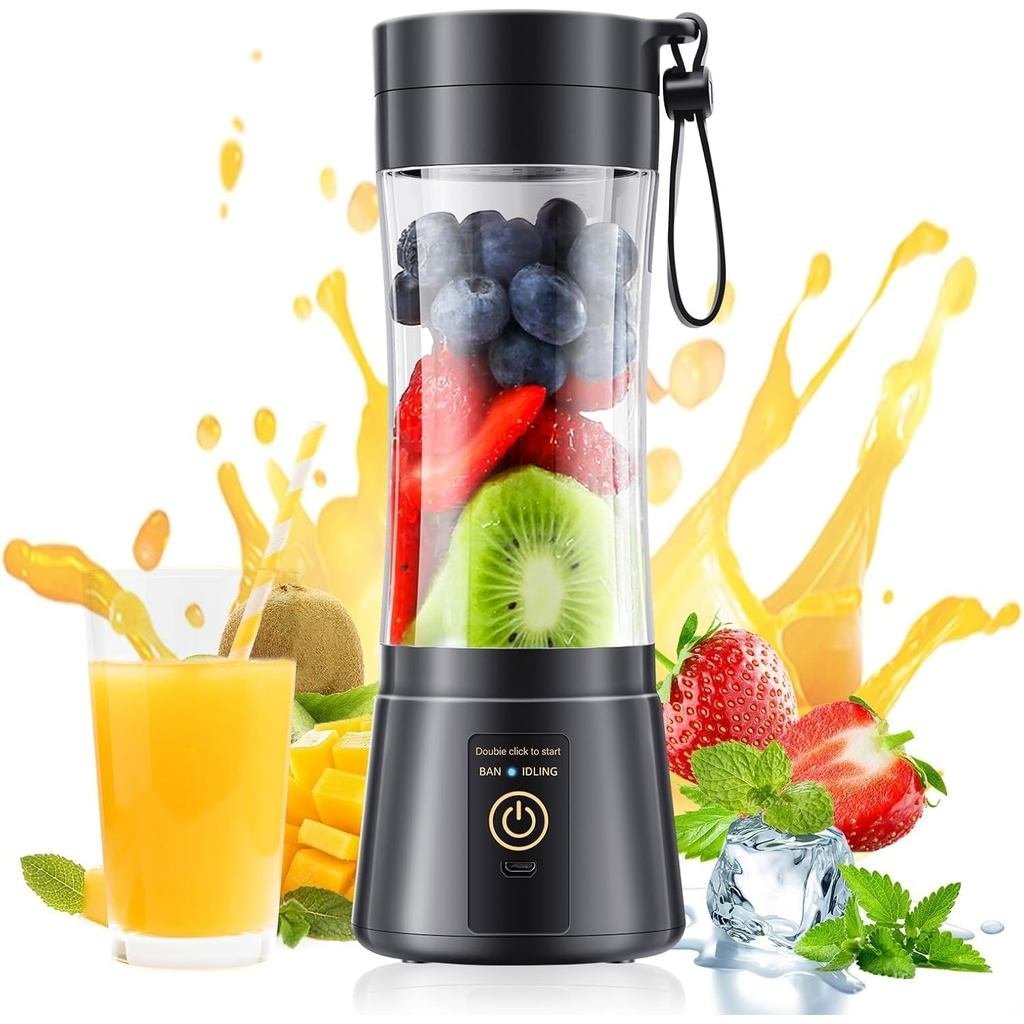 CordlessPortablePersonalSizeBlender-MiniBlenderMakeoothiesandShakes, 380MlTravelCup, PowerfulBlendin