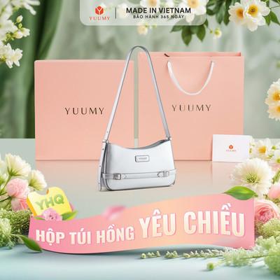 Bộ hộp quà YUUMY (Túi đeo vai nữ YUUMY YN313 + Hộp quà YHQ2 + Túi giấy YTG2 + Túi rút BVR3838 + Thiệp cảm ơn YBT1)