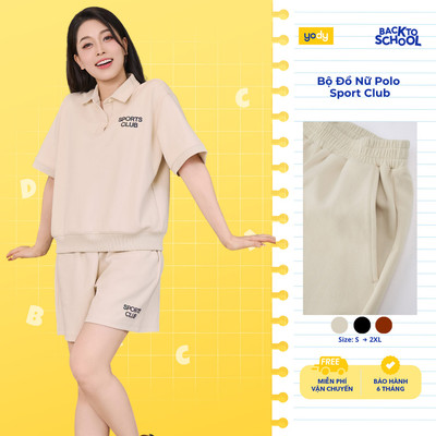 Bộ đồ nữ YODY set áo quần lưng chun năng động, vải cotton thoải mái, thoáng mát WCST26S009