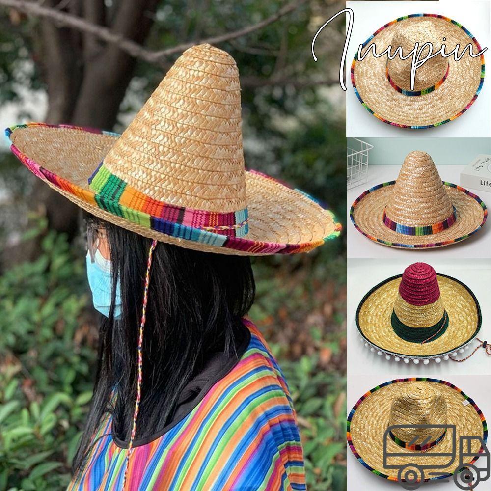 Mũ đi biển INUPIN Mexico, Mũ chống nắng 58 ~ 60cm, Mũ lưỡi trai Unisex Carnival Sharp Hat Nam Nữ Ngo