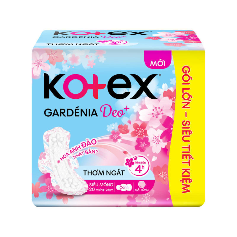 Băng vệ sinh Kotex hoa anh đào siêu mỏng cánh 20 miếng - 02250
