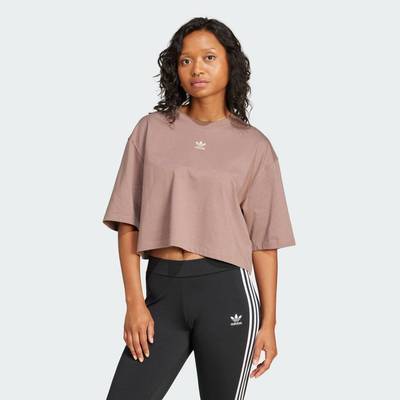 adidas Phong cách sống Áo Thun Lửng Essentials Nữ nâu JJ3384