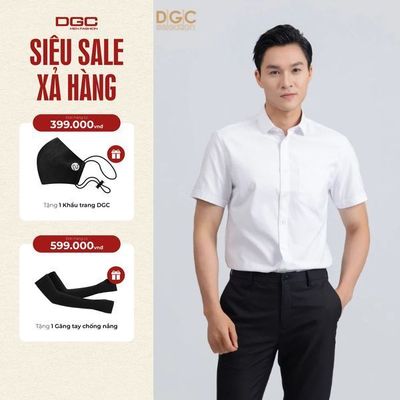 Áo Sơ Mi Nam Ngắn Tay DGC Dáng suông Regular, Chất Vải Thoáng Mát Thấm Hút Mồ Hôi - SASNBC27M