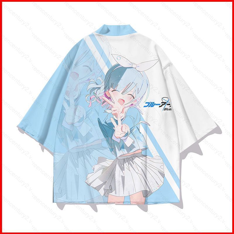 Blue Archive Áo thun mùa hè Arona tay khuỷu tay quần short kimono cosplay