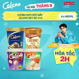 [Hỏa tốc HN/HCM] Combo Kem Hộp Giấy CELANO GIFT SET 4 vị: Vani, Caramel Muối, Măng Cụt Táo Tây & Hồng Treo Gió
