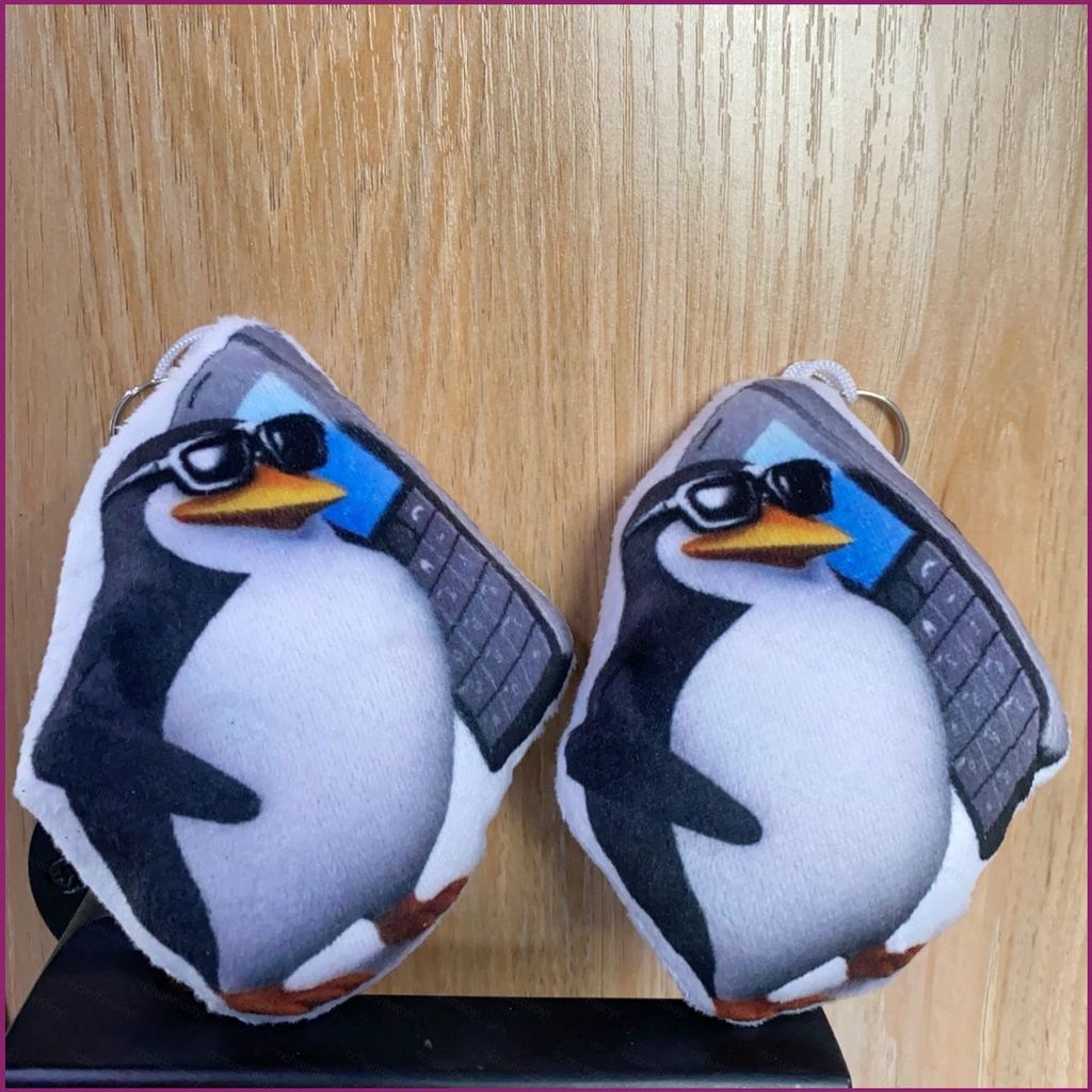 3D Wilhelm Tell Penguin Học Thuật Thanh Lịch Quý Ông Meme Doll Press to Sing Plushie Doll Bag Charm