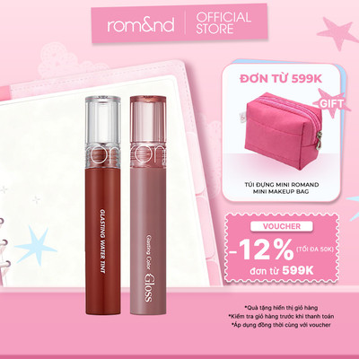 Combo Son Tint Glasting Water Tint  + Son Bóng Romand Glasting Color Gloss