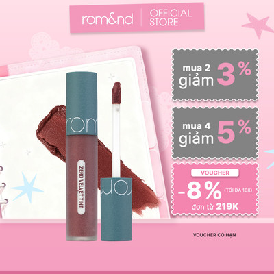 [Rom&nd] [Vintage Series] Son kem lì, lên màu chuẩn, mịn môi Hàn Quốc Romand Zero Velvet Tint 5.5g