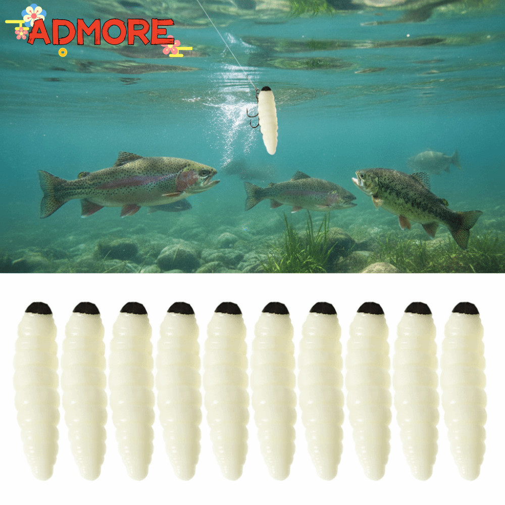 ADMORE 100 Chiếc Giun Câu Cá, Mồi Mồi Câu Cá PVC Mềm, Như Thật 1,38 Inch Giun Câu Cá Mồi Câu Cá Nước