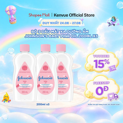 Combo 3 Chai Dầu Mát Xa Johnson's Baby Oil 200ml