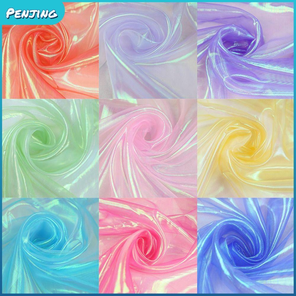 PENJIPH Organza Vải, Vải tuyn Laser Sáng Bóng Mỏng, Trang Trí Vải Tulle Trong Suốt Organza Váy Vải S