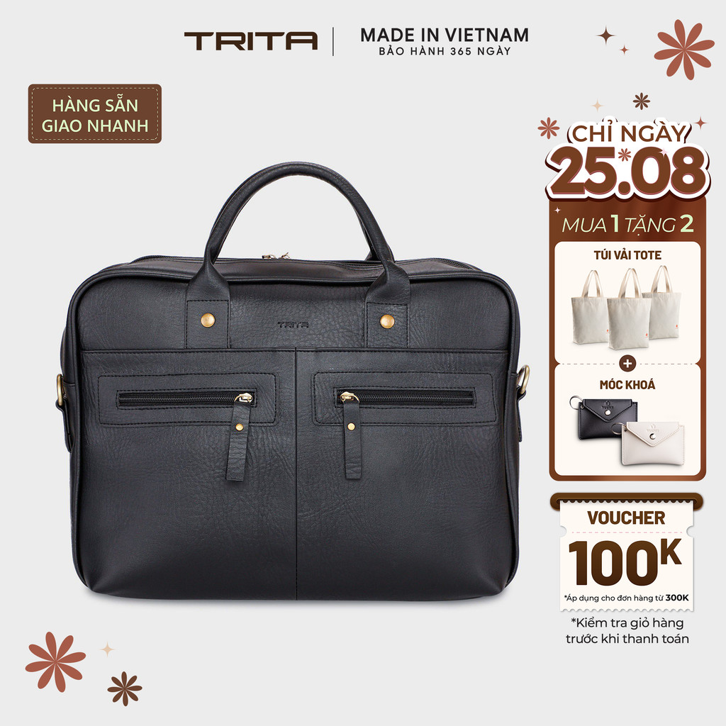 Cặp công sở Trita (Thời trang nam đựng vừa laptop 14.6 inch - Cặp da TCA1) Bagsmart