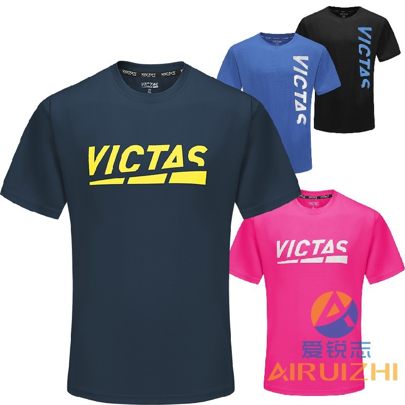 VICTAS Quần Áo Bóng Bàn Nam Nữ Siêu Cạnh Tranh Quần Áo Bóng Bàn Tay Ngắn Quần Áo Top 86507