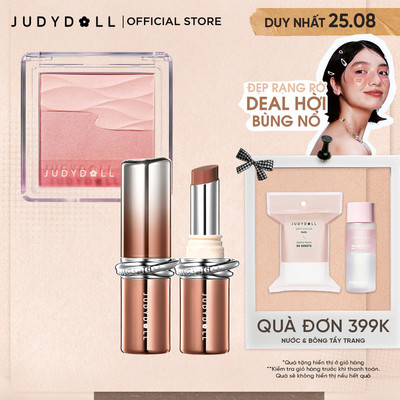 [COMBO 2] Combo 2 Phấn Má Hồng JUDYDOLL Satin Blush 5g & Son Dưỡng Có Màu Stay Shine Lipstick 3g