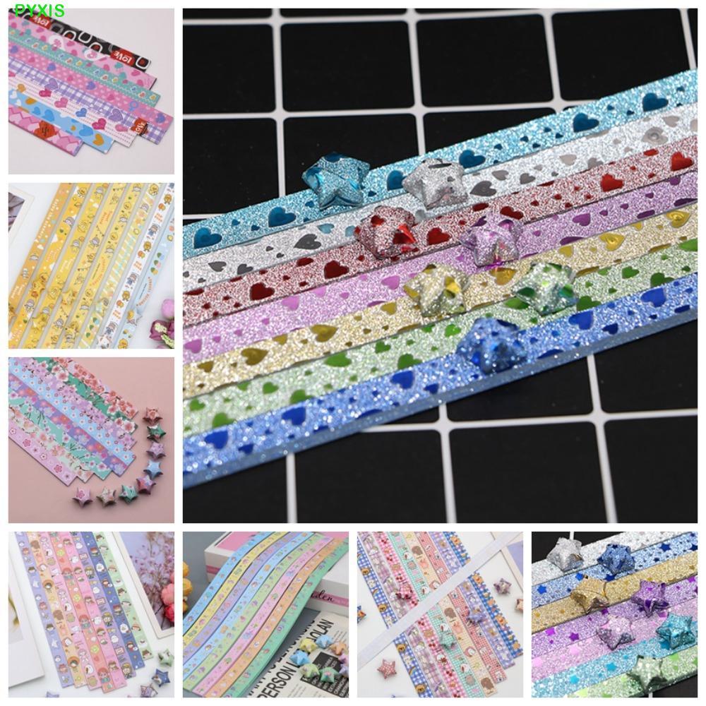 PYXIS Origami Stars Paper, Star Paper Strips Giấy gấp ngôi sao đầy màu sắc, Pearlescent Gradient Col