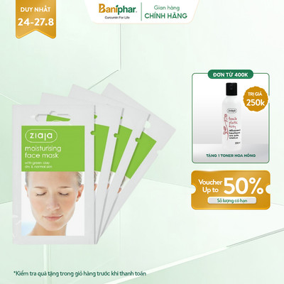 [Hàng Khuyến Mãi] Mặt nạ Ziaja Cleansing Face Mask with Clay dạng bùn 7ml