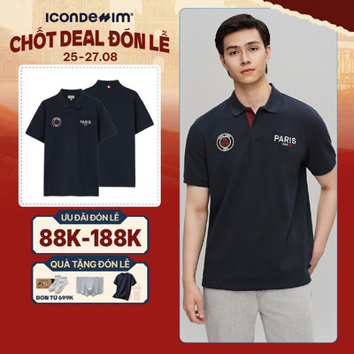 Áo Polo Nam ICONDENIM Hoạ Tiết Paris Form Regular PLID0226