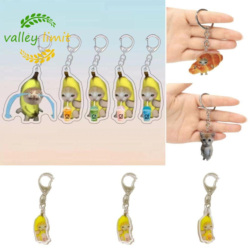 valley limit VALLEY LIMIT Happy Banana Cat Móc khóa, Banana Cat Mặt dây chuyền Banana Cat Dây chuyền
