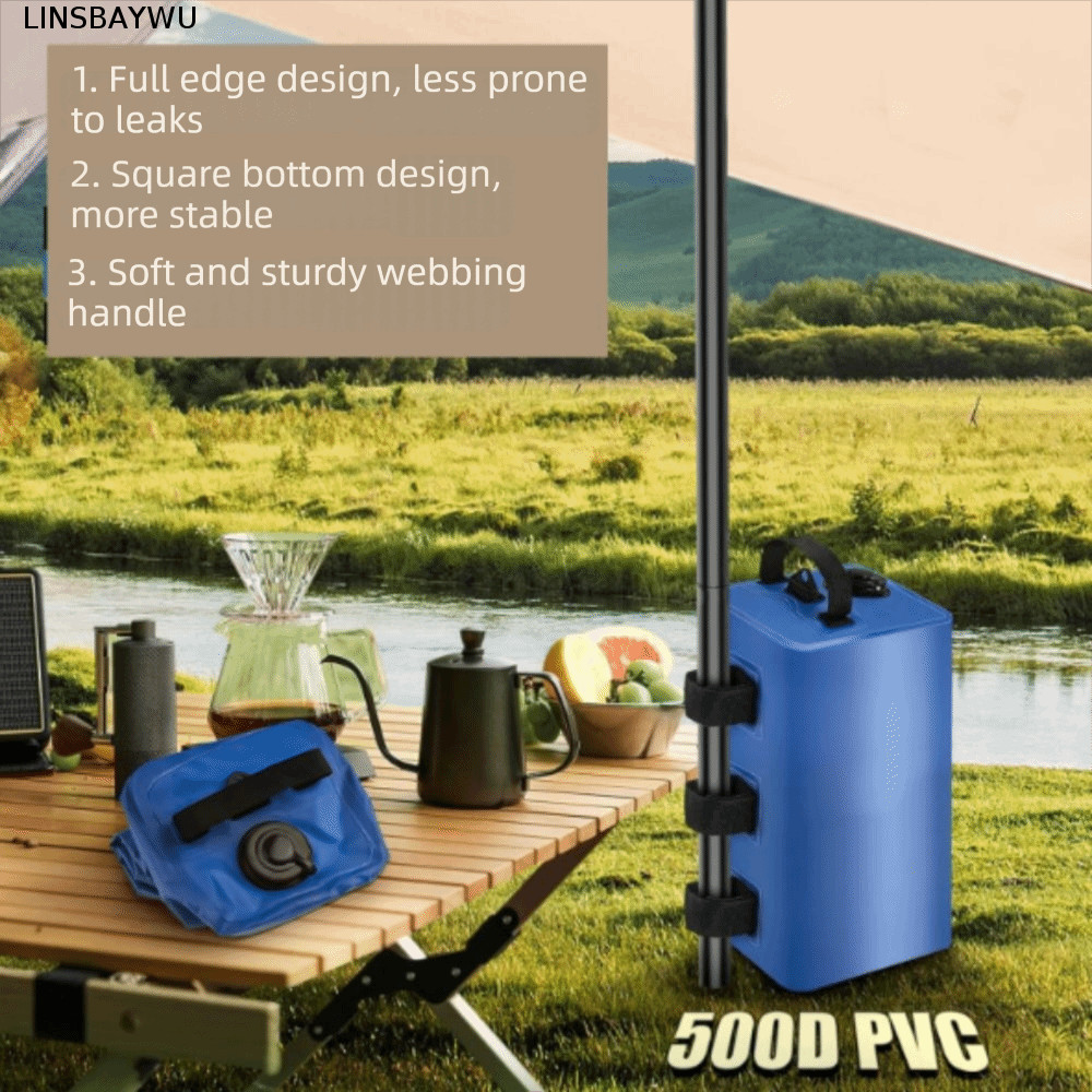 Túi Trọng Lượng Nước LINSBAYWU, Di Động Có Tay Cầm Túi Nước Lều, Phụ Kiện Lều Đổ Nước Làm Đầy Bền Lề